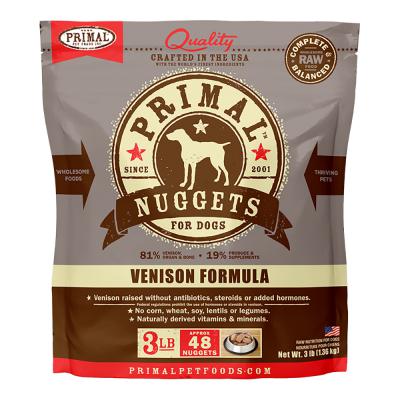 Primal Frozen Raw Nuggets Venison Formula For Dogs 3 lb.