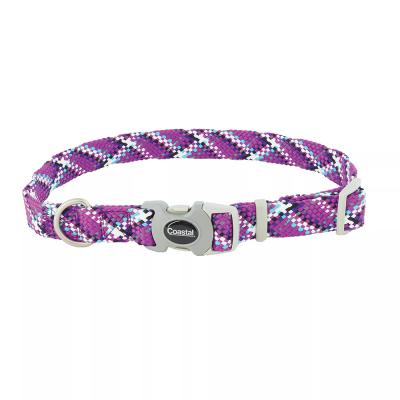 Coastal Pro Active Adjustable Woven Reflective Dog Collar Woven Violet Small 5/8 in. x 8-12 in.