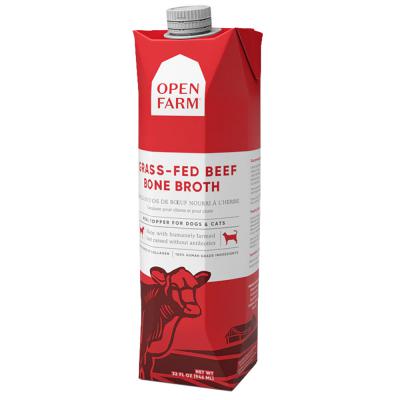 Open Farm Grass-Fed Beef Bone Broth For Dogs & Cats 33.8 oz.